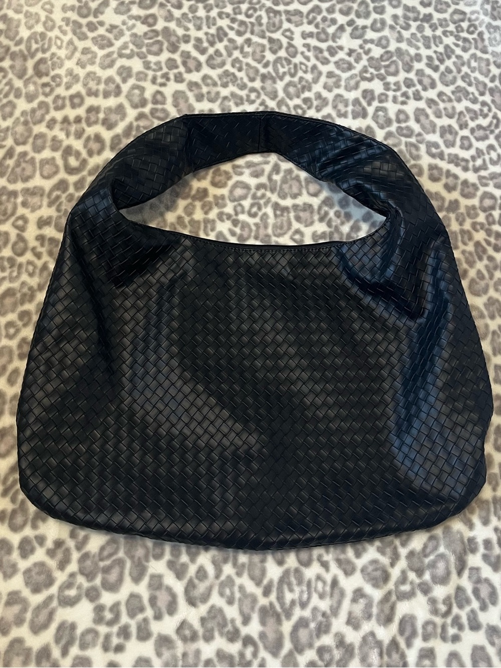 Woven Black Shoulder Bag